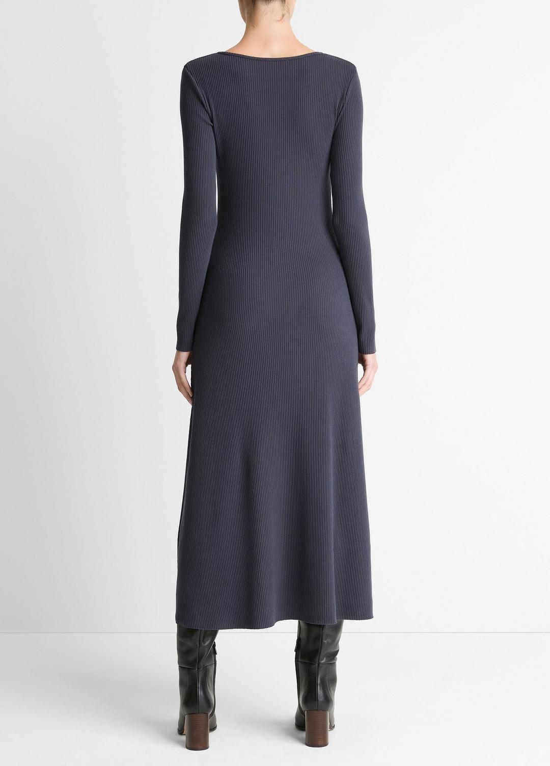 Ribbed Cotton-Blend Scoop-Neck Dress in Dresses