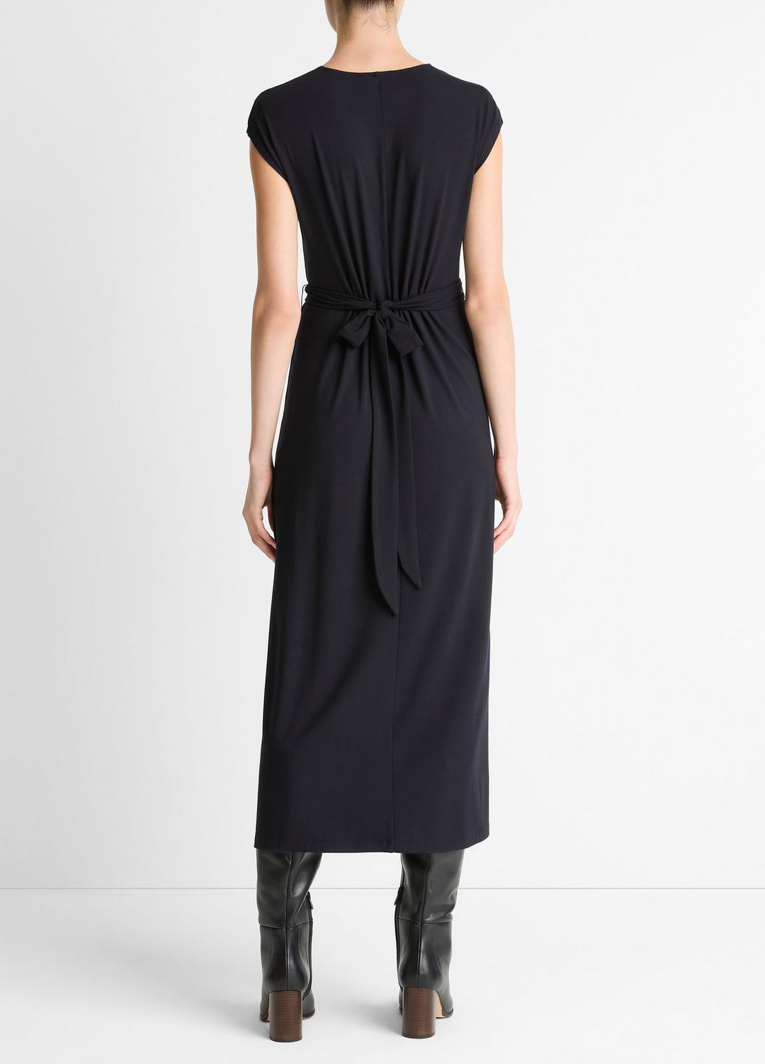 Jersey Wrap Midi Dress in Dresses