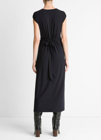 Jersey Wrap Midi Dress in Dresses