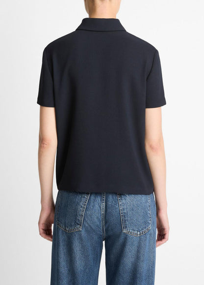 Crepe Polo Shirt in Short Sleeve