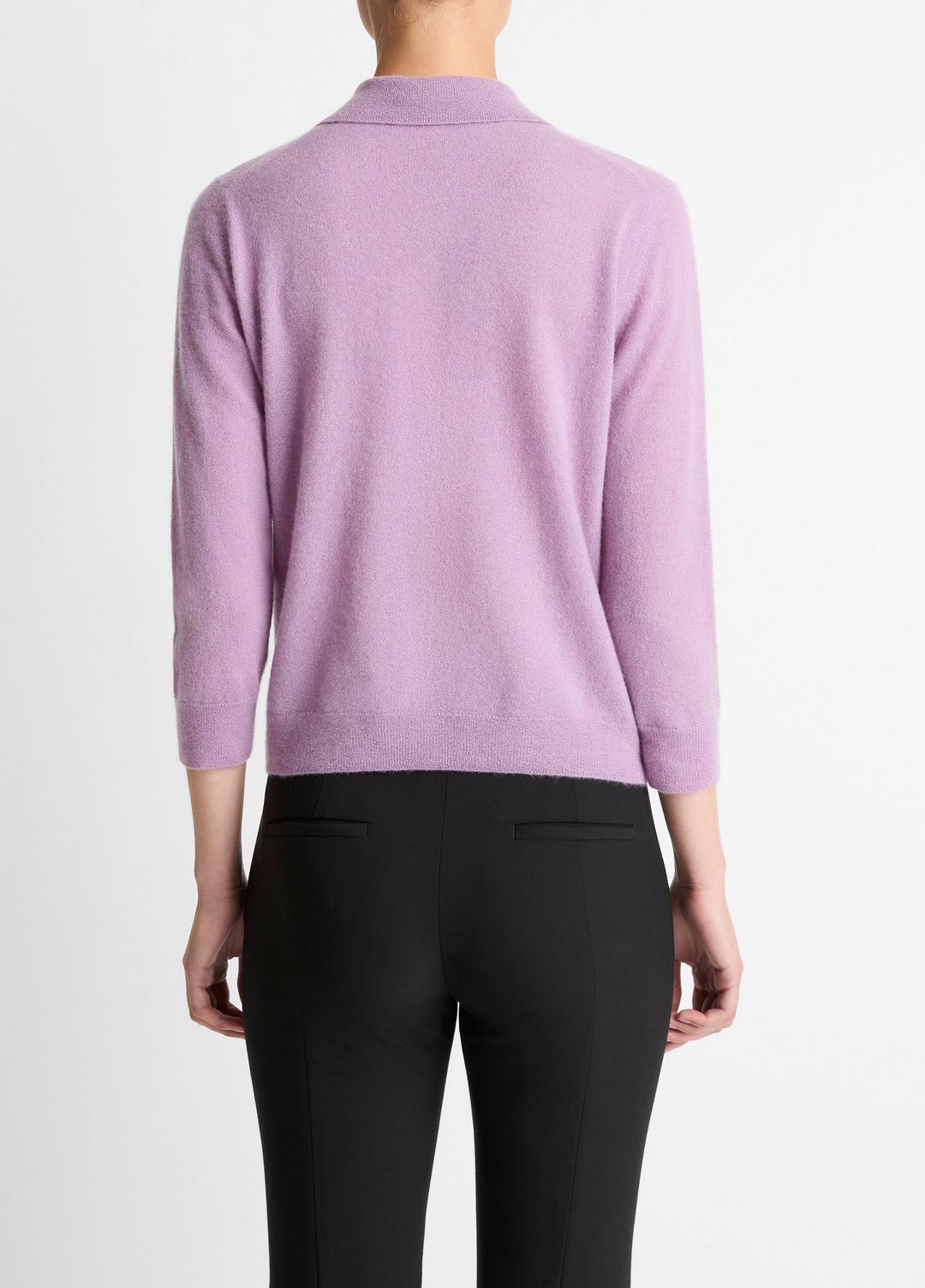 Cashmere-Silk Polo Sweater in Cashmere