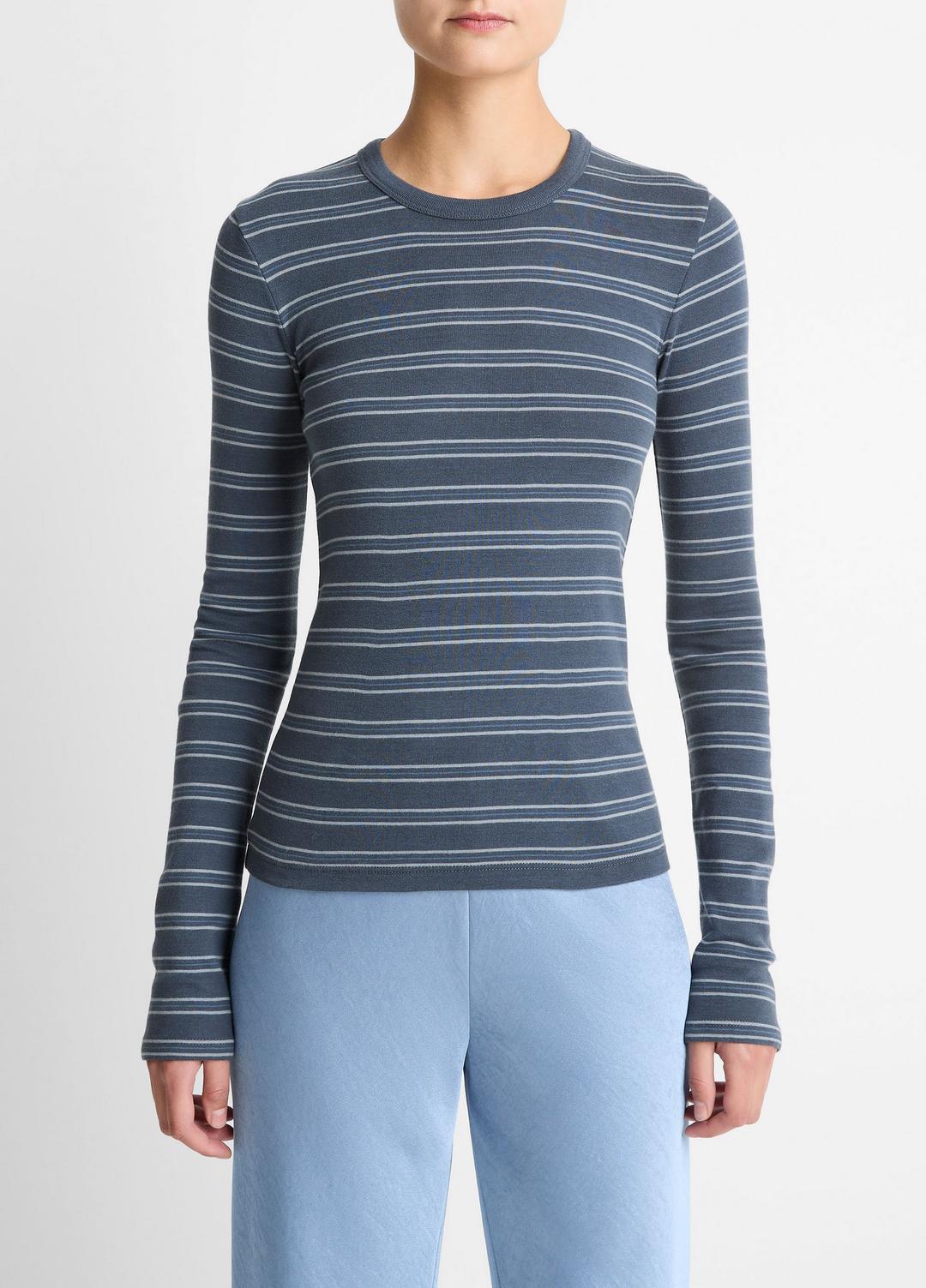 Striped Pima Cotton-Blend Long-Sleeve T-Shirt in Long Sleeve
