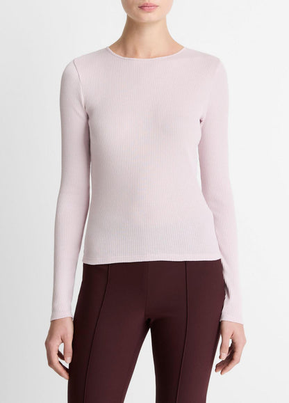 Ribbed Pima Cotton Long-Sleeve T-Shirt in Long Sleeve