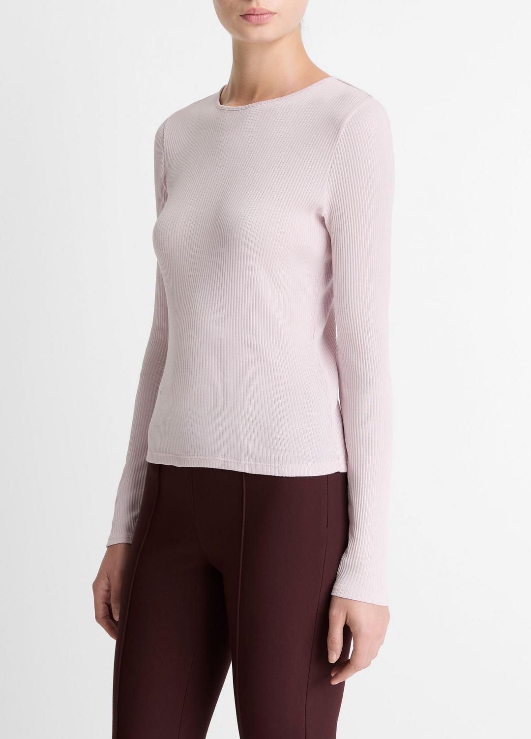 Ribbed Pima Cotton Long-Sleeve T-Shirt in Long Sleeve