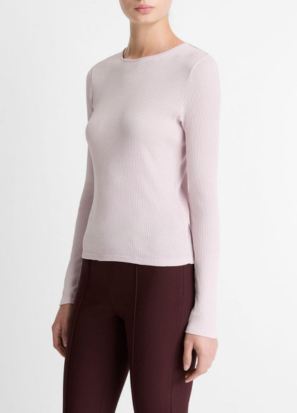 Ribbed Pima Cotton Long-Sleeve T-Shirt in Long Sleeve