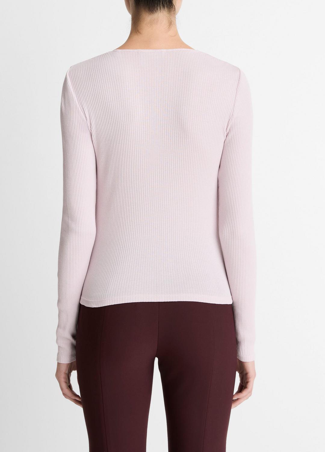 Ribbed Pima Cotton Long-Sleeve T-Shirt in Long Sleeve