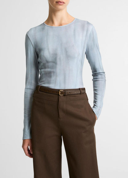 Washed Ombré Pima Cotton-Blend Long-Sleeve T-Shirt in Long Sleeve