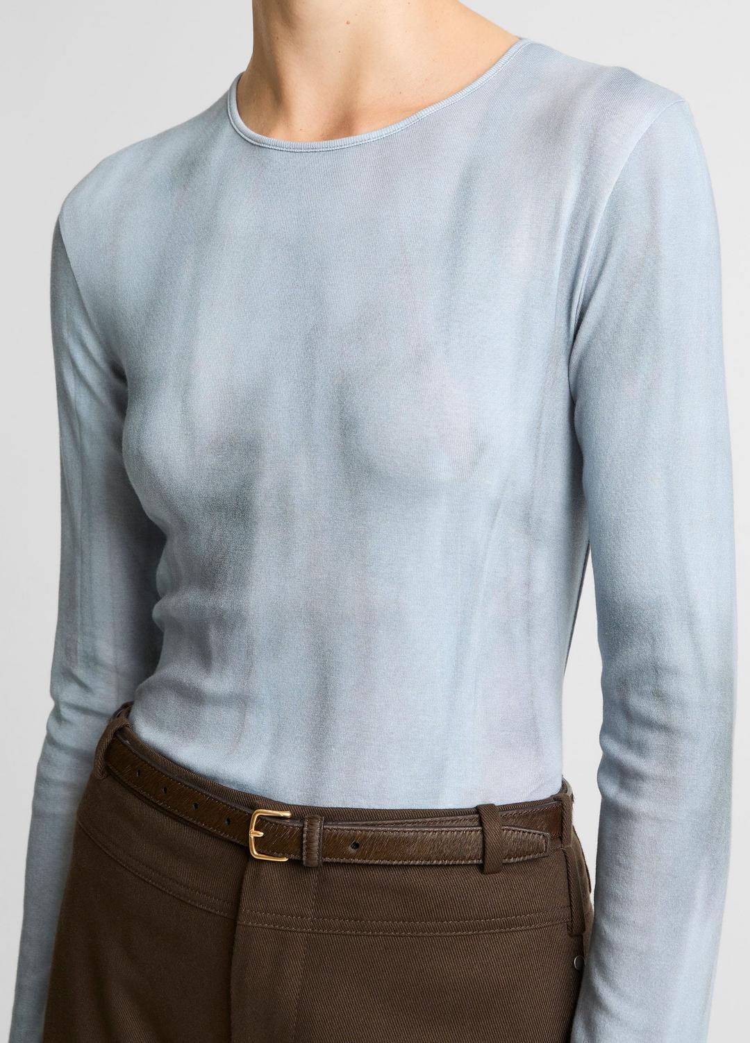 Washed Ombré Pima Cotton-Blend Long-Sleeve T-Shirt in Long Sleeve