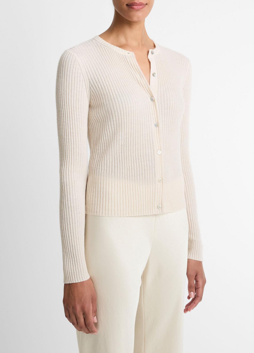 Ribbed Cashmere-Silk Cardigan in Cardigans