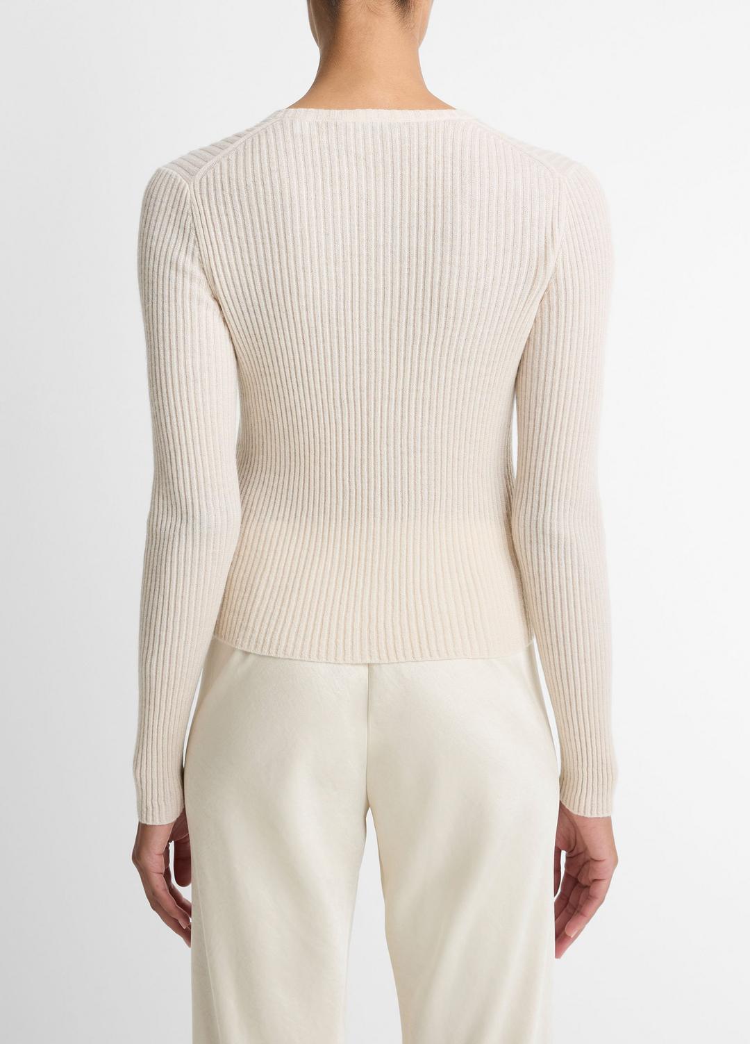 Ribbed Cashmere-Silk Cardigan in Cardigans