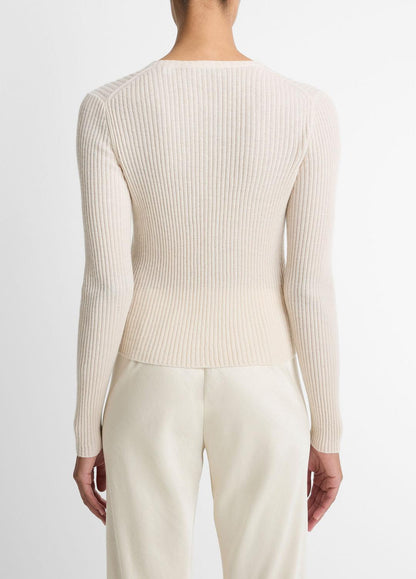 Ribbed Cashmere-Silk Cardigan in Cardigans