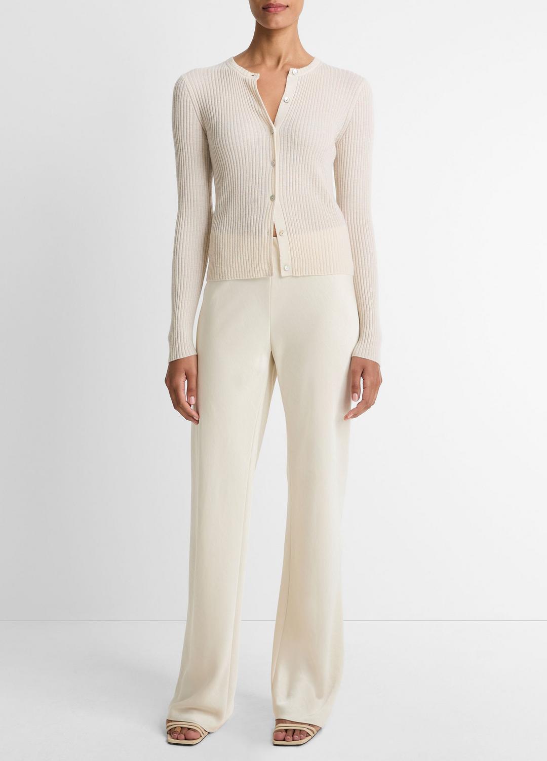 Ribbed Cashmere-Silk Cardigan in Cardigans
