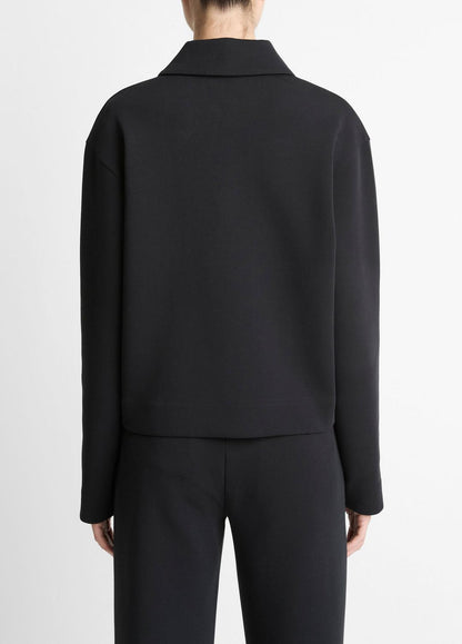 Cotton-Blend Half-Zip Pullover in Long Sleeve