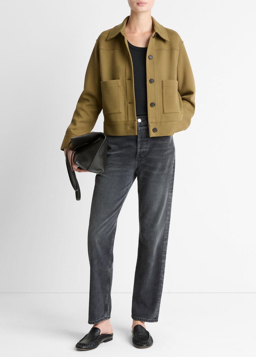 Double-Face Cropped Jacket in Jackets