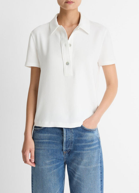 Crepe Polo Shirt in Short Sleeve