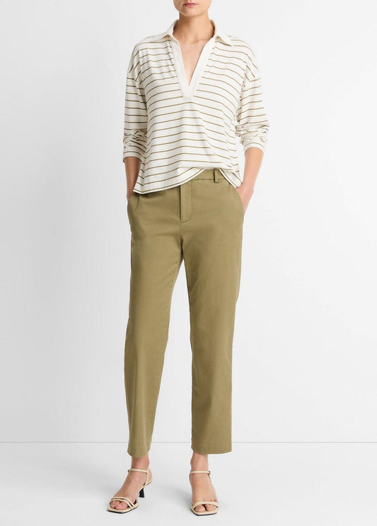 Avery Mid-Rise Italian Stretch-Cotton Chino Pant in Trousers