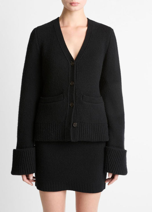 Double-Face Wool & Cashmere-Blend Cardigan in Cardigans