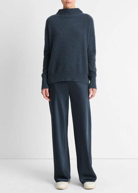 Plush Cashmere Funnel-Neck Sweater in Turtleneck
