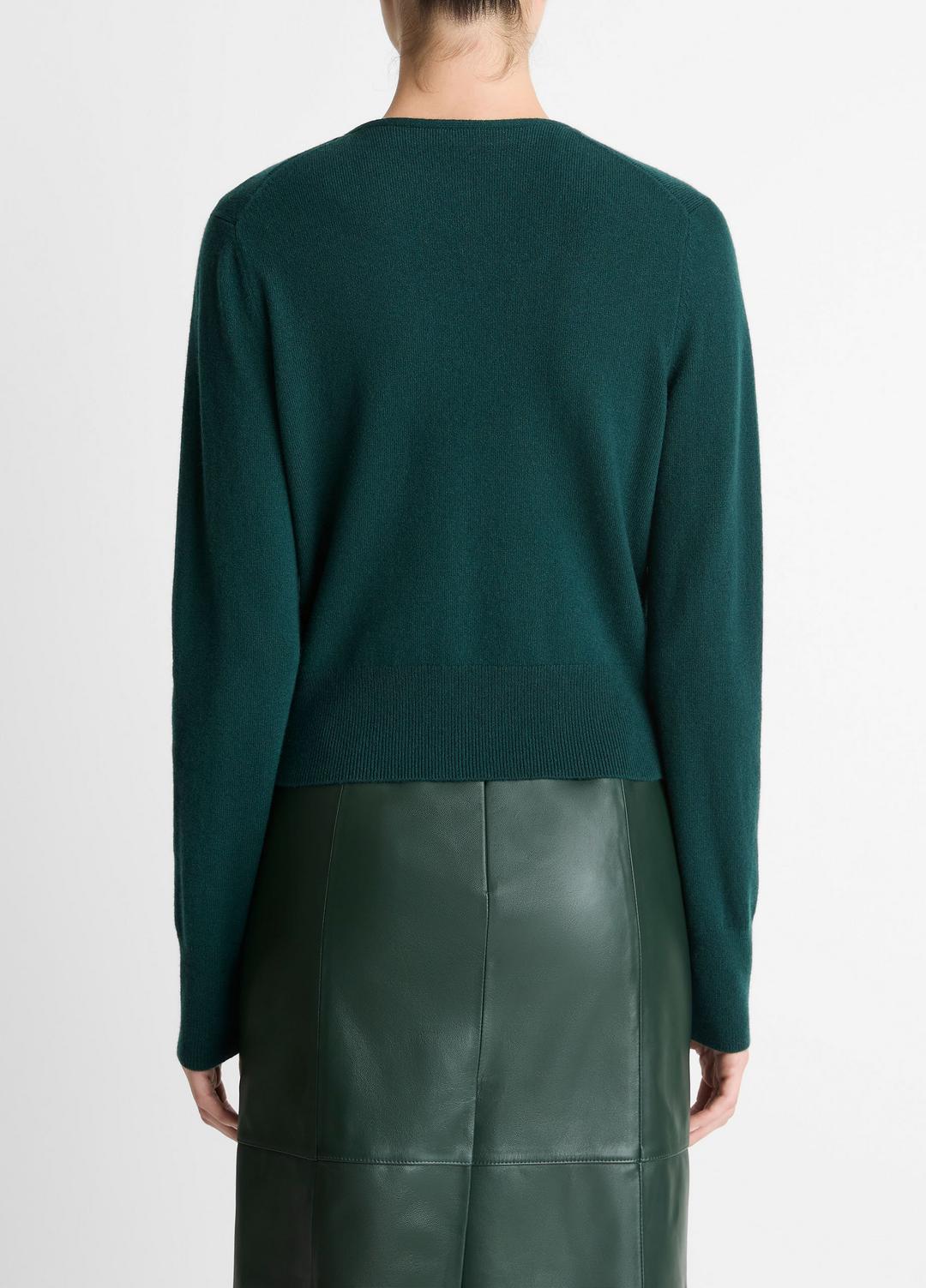 Satin-Trim Wool & Cashmere-Blend Cardigan in Cardigans