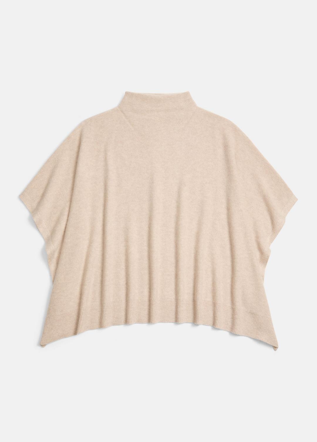 Merino Wool-Cashmere Funnel-Neck Poncho in Accessories