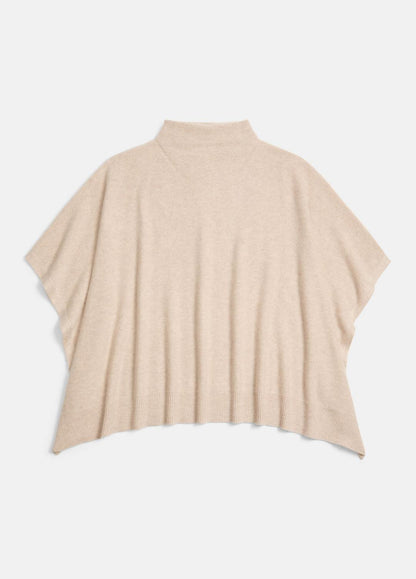 Merino Wool-Cashmere Funnel-Neck Poncho in Accessories