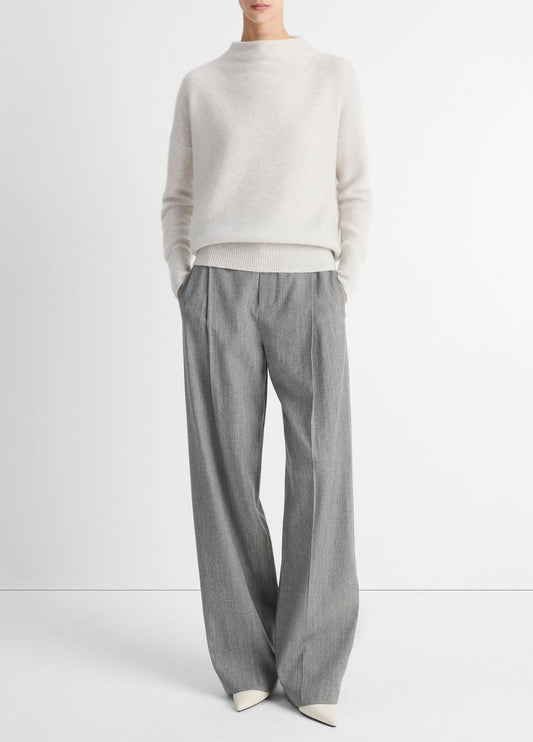 Plush Cashmere Funnel-Neck Sweater in Turtleneck