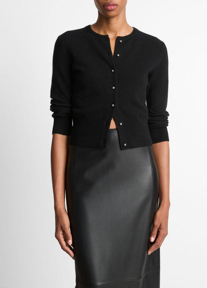 Metal-Button Wool & Cashmere-Blend Cardigan in Cardigans