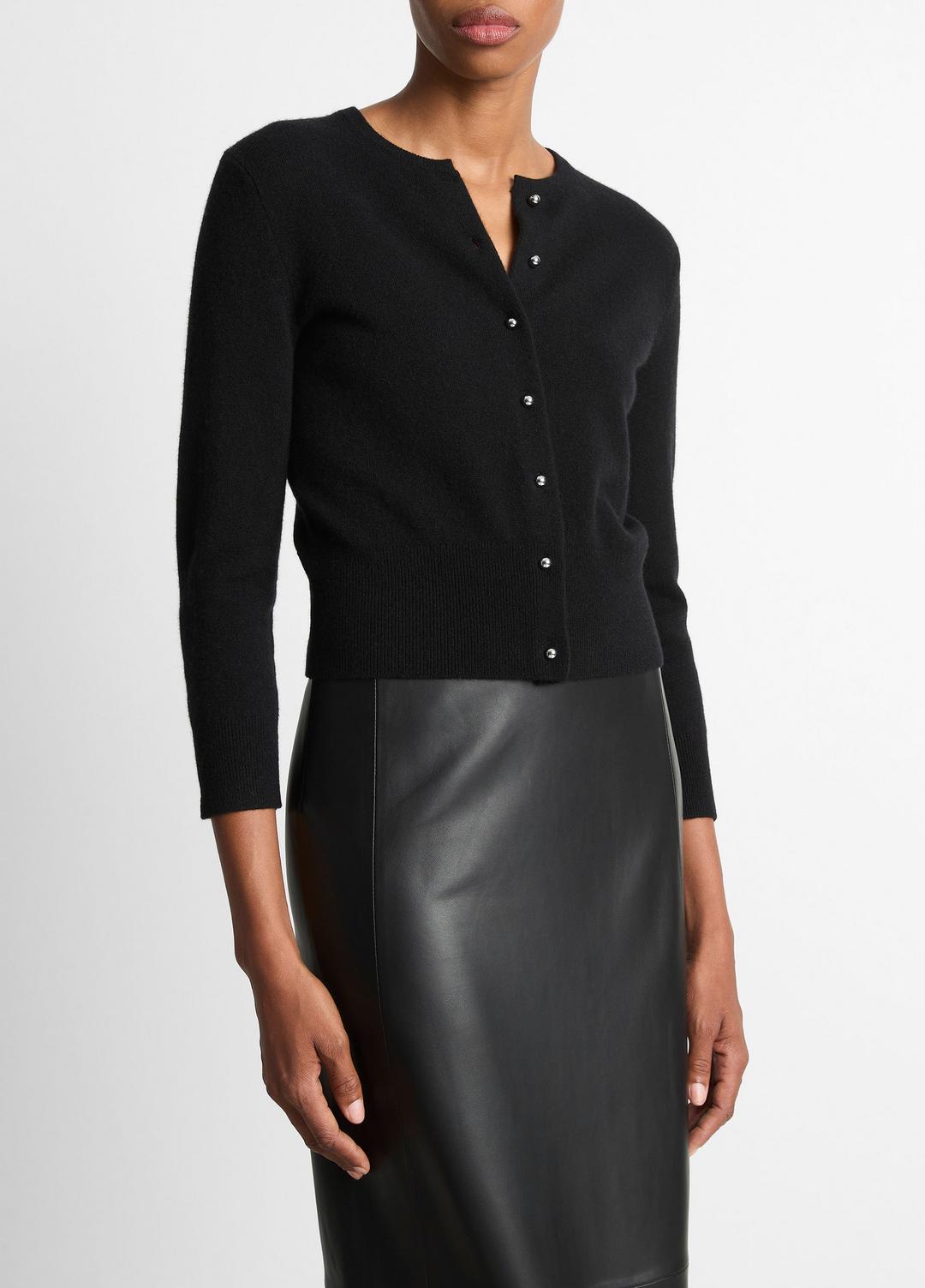 Metal-Button Wool & Cashmere-Blend Cardigan in Cardigans