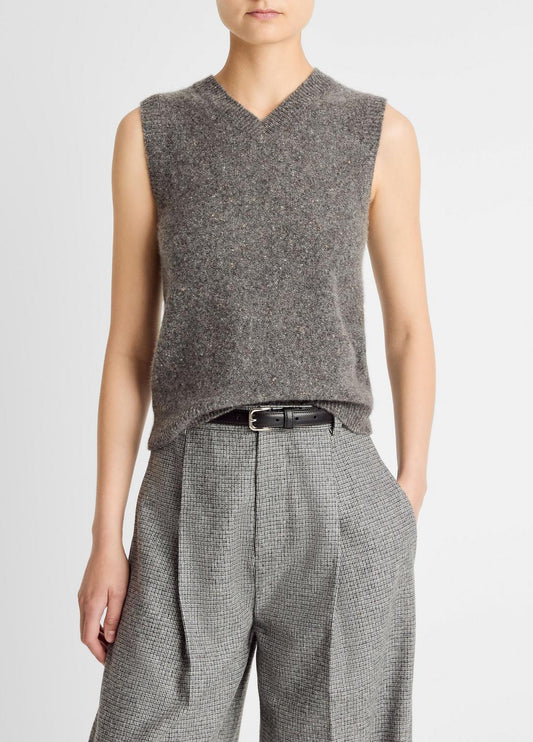 Donegal Plush Cashmere Sweater Vest in V-Neck