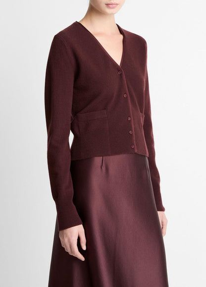 Satin-Trim Wool & Cashmere-Blend Cardigan in Cardigans