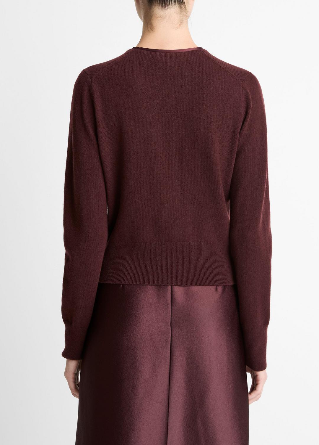Satin-Trim Wool & Cashmere-Blend Cardigan in Cardigans