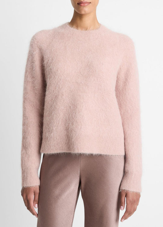 Brushed Alpaca-Blend Crew Neck Sweater in Crew Neck