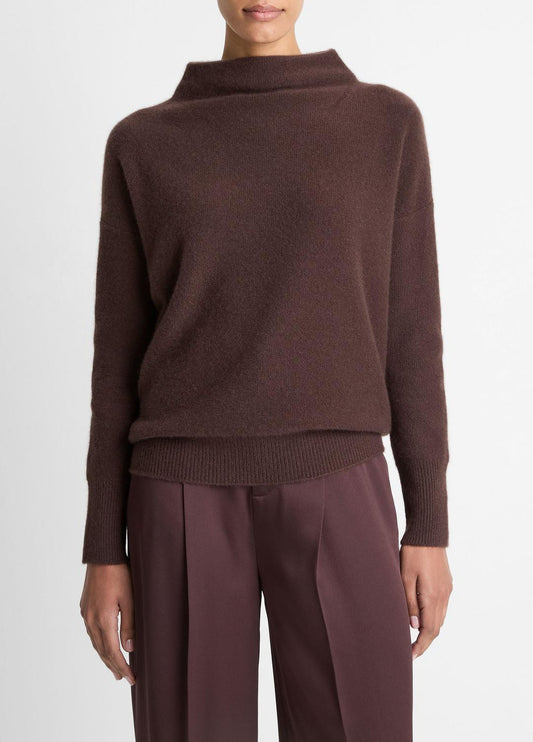 Plush Cashmere Funnel-Neck Sweater in Turtleneck