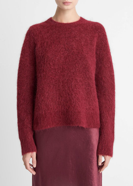 Brushed Alpaca-Blend Crew Neck Sweater in Crew Neck