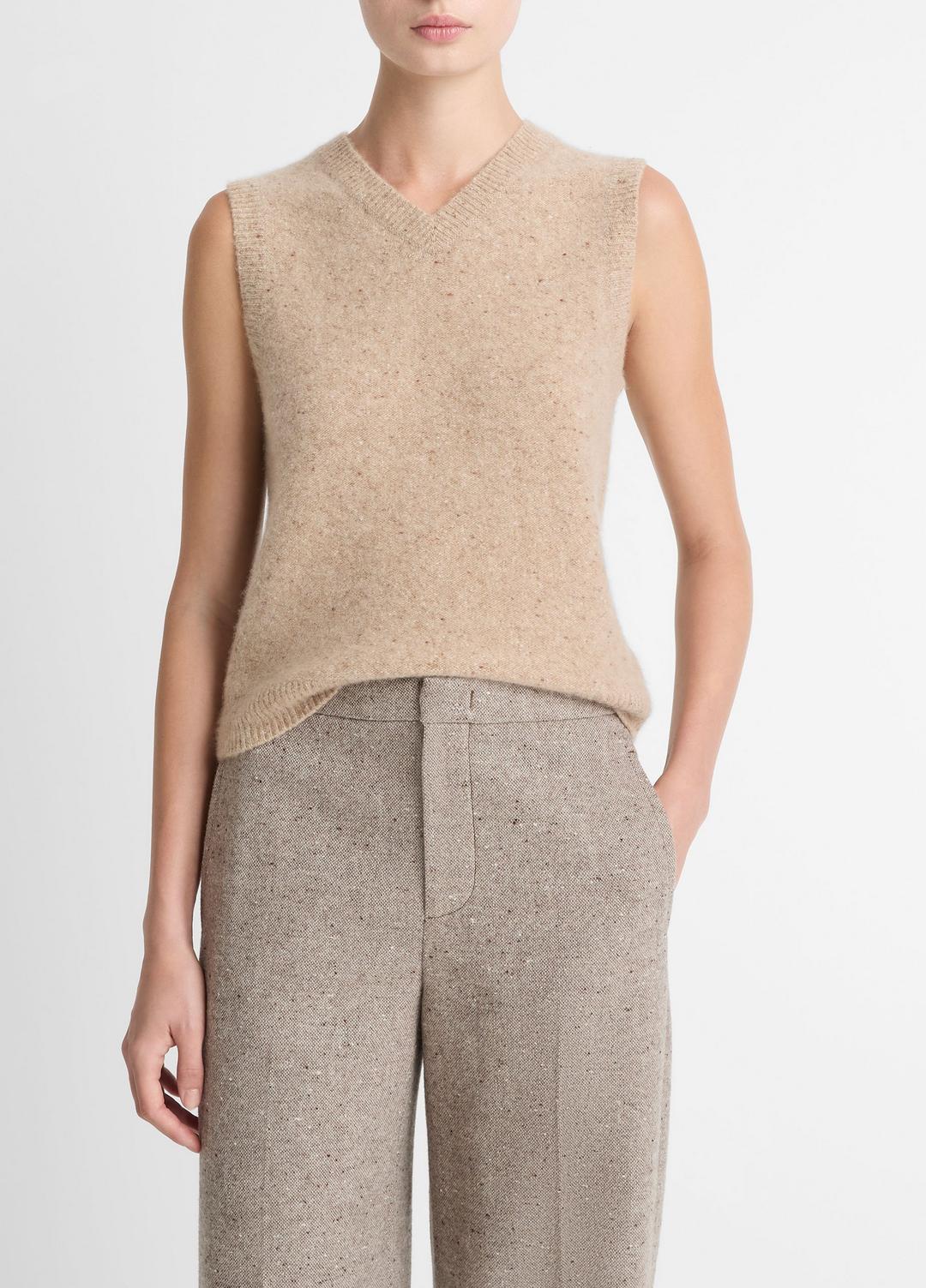 Donegal Plush Cashmere Sweater Vest in V-Neck