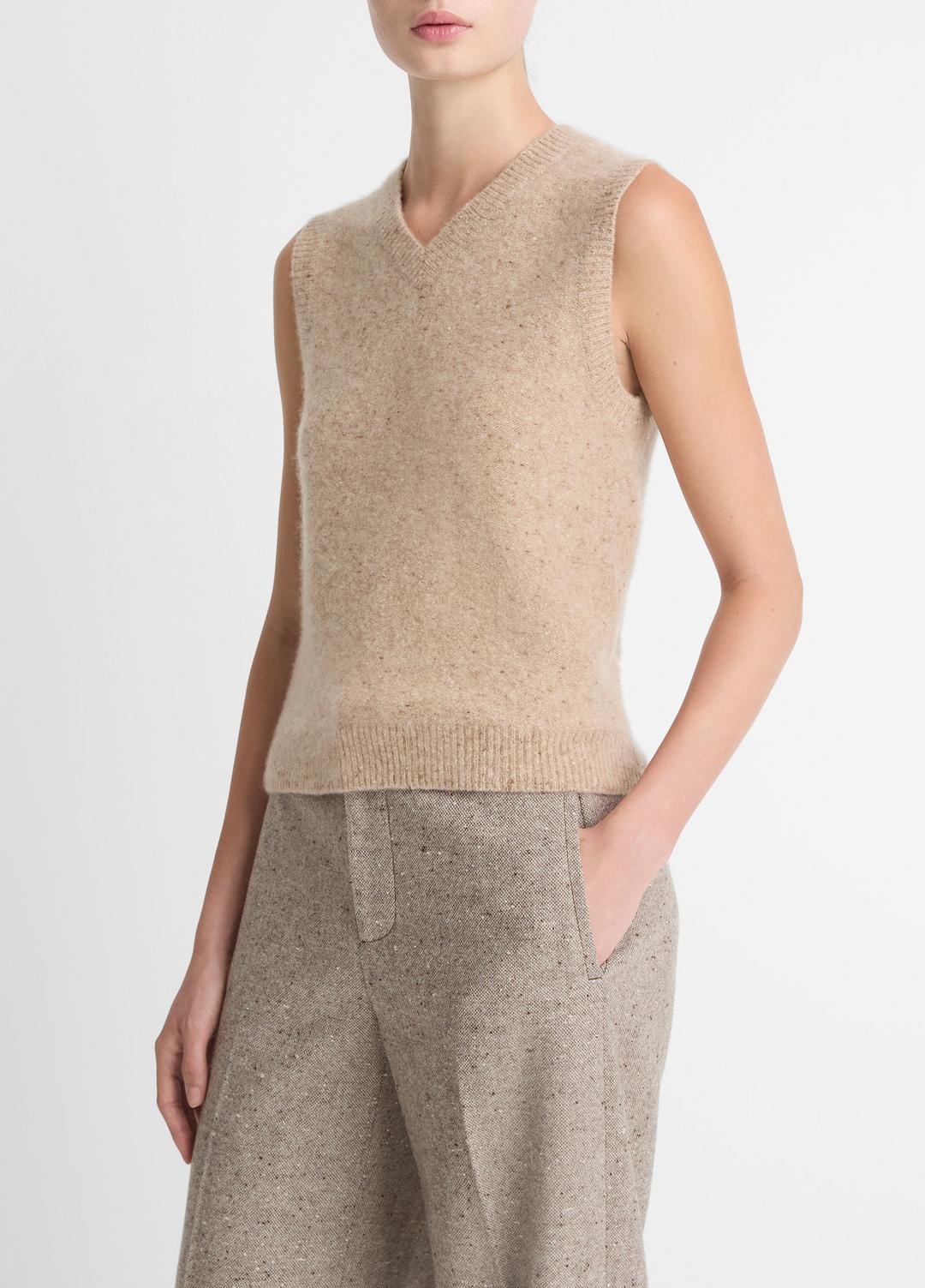 Donegal Plush Cashmere Sweater Vest in V-Neck