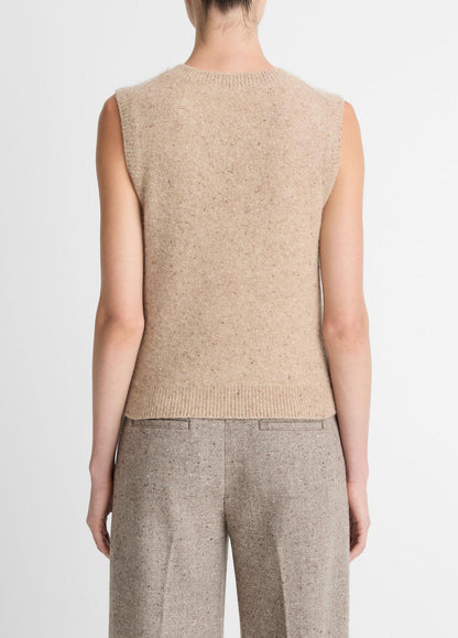 Donegal Plush Cashmere Sweater Vest in V-Neck
