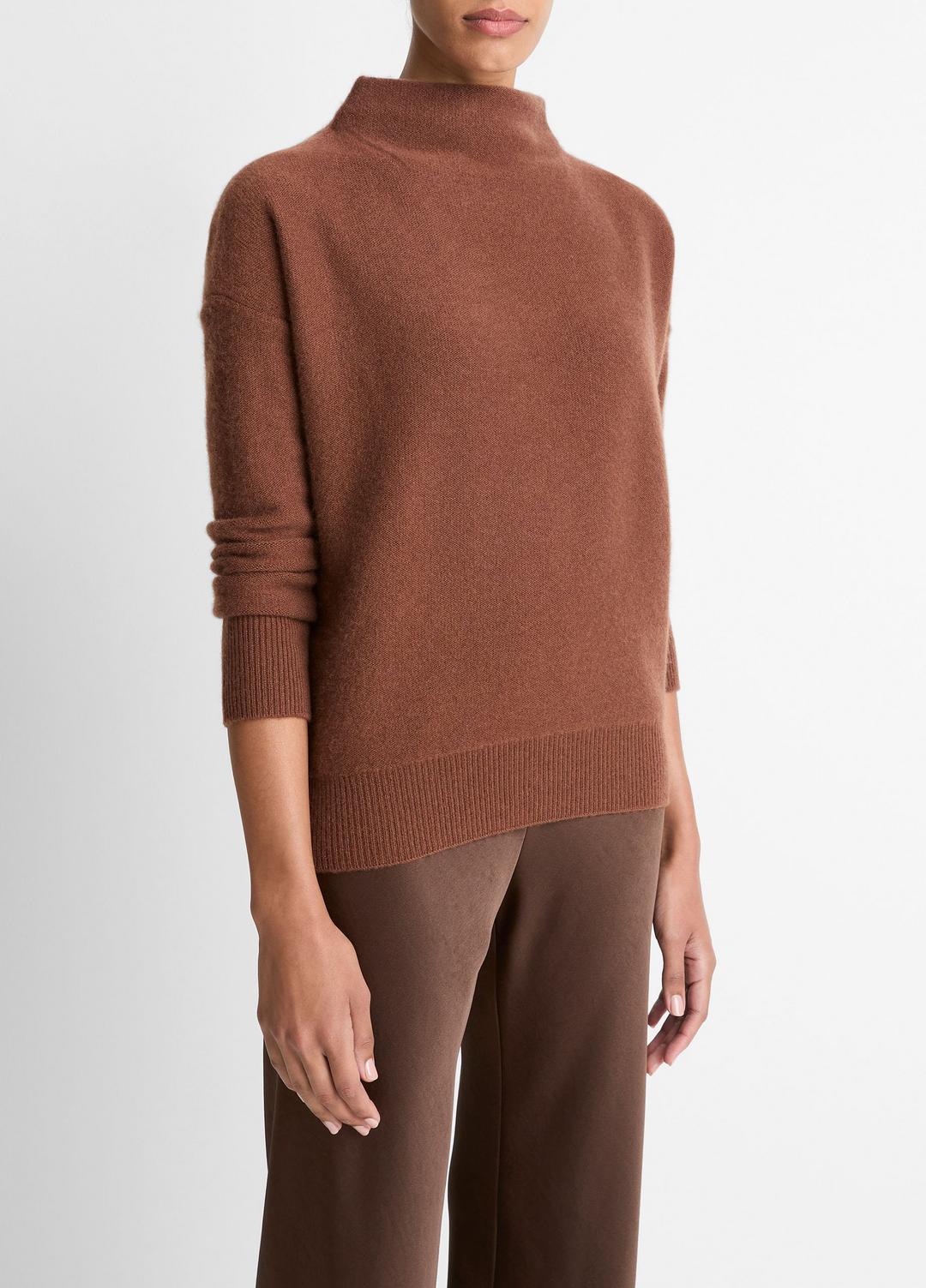 Plush Cashmere Funnel-Neck Sweater in Turtleneck