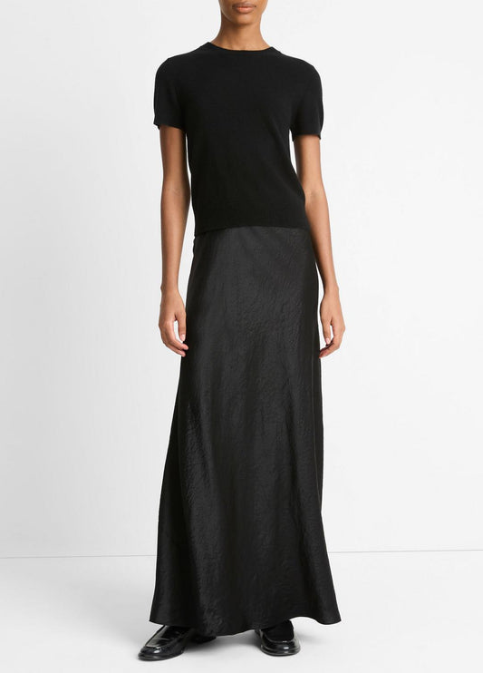 Wool & Cashmere-Blend Short-Sleeve Sweater in Crew Neck