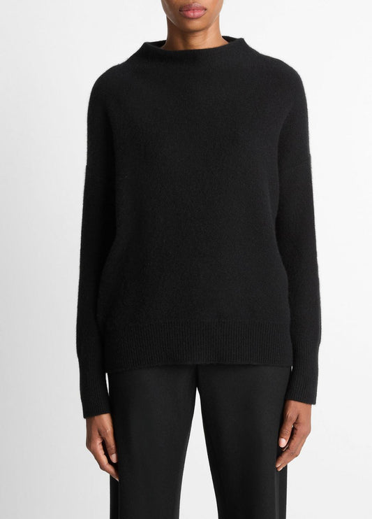 Plush Cashmere Funnel-Neck Sweater in Turtleneck