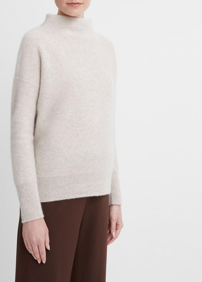 Plush Cashmere Funnel-Neck Sweater in Turtleneck