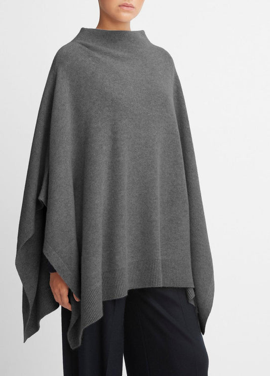 Merino Wool-Cashmere Funnel-Neck Poncho in Accessories