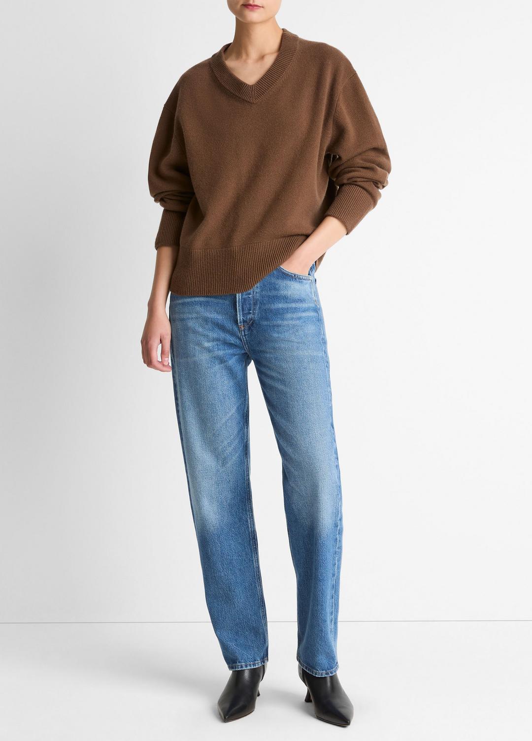 Wool-Cashmere V-Neck Sweater in V-Neck
