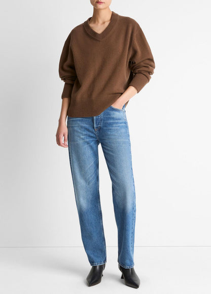 Wool-Cashmere V-Neck Sweater in V-Neck