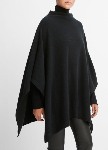 Merino Wool-Cashmere Funnel-Neck Poncho in Accessories