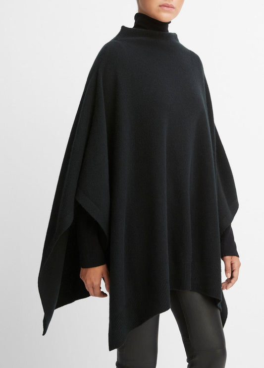 Merino Wool-Cashmere Funnel-Neck Poncho in Accessories