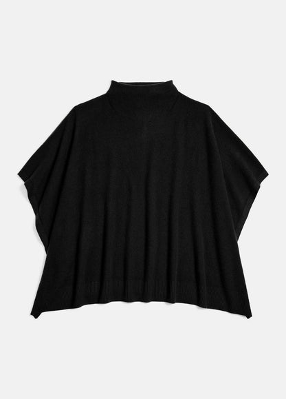 Merino Wool-Cashmere Funnel-Neck Poncho in Accessories