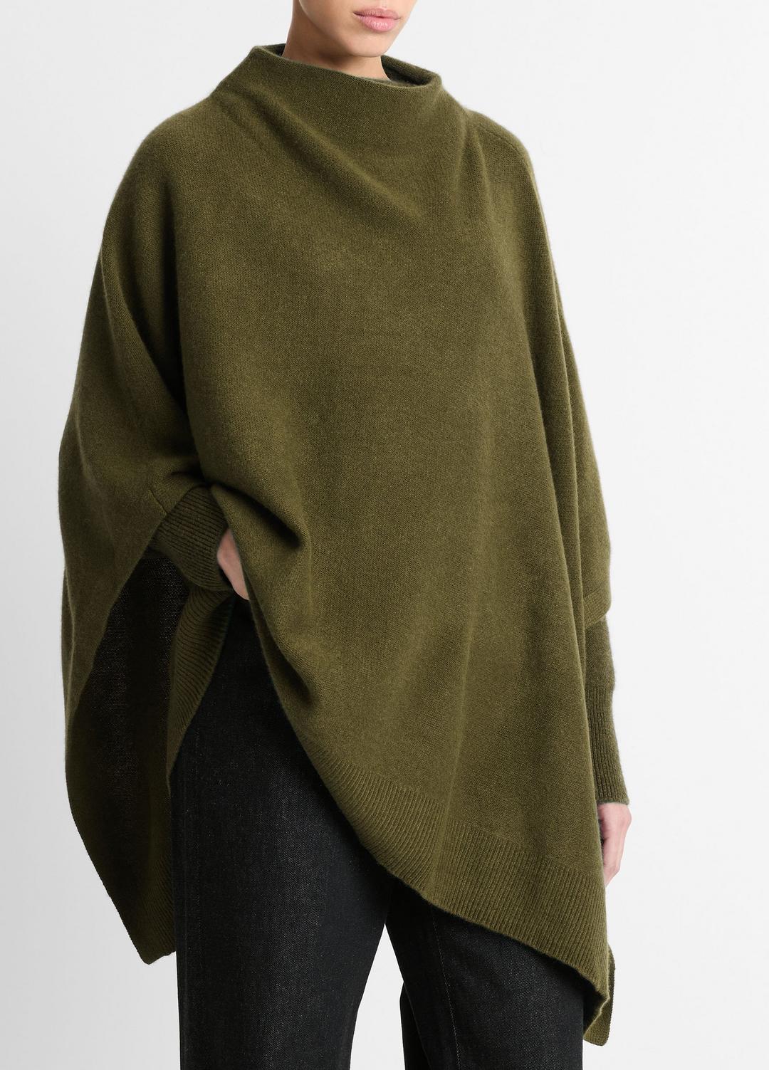 Merino Wool-Cashmere Funnel-Neck Poncho in Accessories