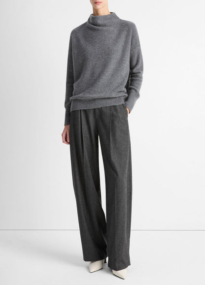 Plush Cashmere Funnel-Neck Sweater in Turtleneck
