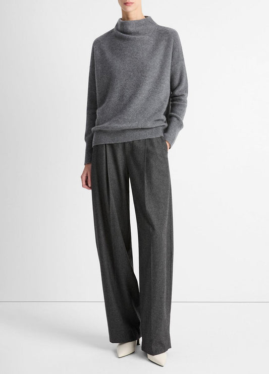 Plush Cashmere Funnel-Neck Sweater in Turtleneck
